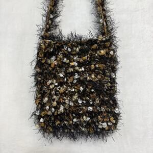 Funky Retro Knitted Multicolor Small Crossbody Bag Purse Y2K Fuzzy Cute Festival